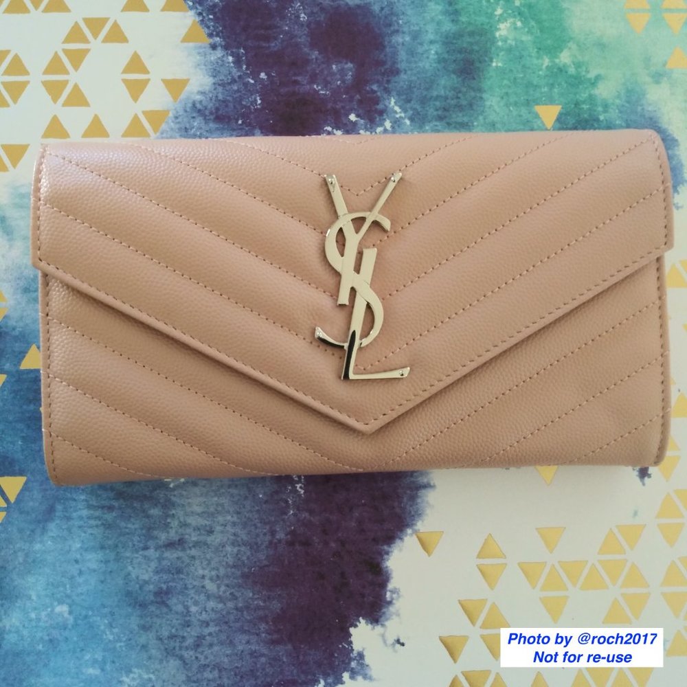 YSL Yves Saint Laurent De Poudre Cassandre Monogram Matelasse Wallet